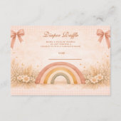 Terracotta Boho Rainbow Baby Shower Diapper Raffle エンクロージャーカード (正面)