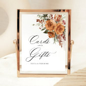 Terracotta Boho Rose Cards & Gifts Wedding Table 台座サイン
