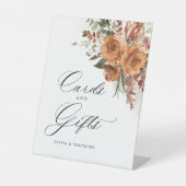 Terracotta Boho Rose Cards & Gifts Wedding Table 台座サイン (正面)