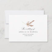 Terracotta Boho Rose Floral Watercolor Wedding 出欠カード (裏面)