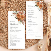 Terracotta Boho Rose Floral Wedding Ceremony プログラム