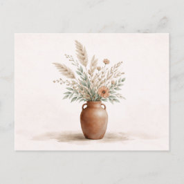 Terracotta Boho Vase Pampas Grass Botanical ポストカード