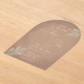 Terracotta Boho Wedding Invitation with Minimalist アクリル招待状 (レイダウン)