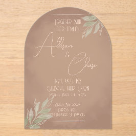 Terracotta Boho Wedding Invitation with Minimalist アクリル招待状
