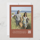 Terracotta Boho Wildflowerスクリプト写真結婚の写真 招待状 (裏面)