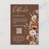Terracotta Boho Wildflower Wedding Details Card エンクロージャーカード (正面)