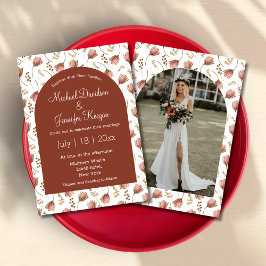 terracotta botanhoアーチ写真結婚の写真 招待状