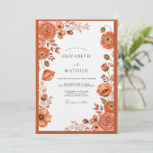 Terracotta Botanical Autumn Wedding 招待状 (スタンド正面)