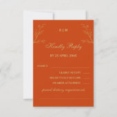 Terracotta Botanical Christian Wedding RSVP Card (正面)