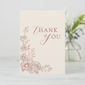 Terracotta Botanical Daisy Garden Wedding サンキューカード (スタンド正面)