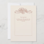 Terracotta Botanical Daisy Garden Wedding サンキューカード (裏面)