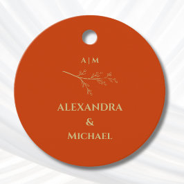 Terracotta Botanical Minimalist Wedding Thank You フェイバータグ