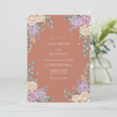 Terracotta Botanical Romance Wedding 招待状 (スタンド正面)