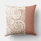 Terracotta Botanical Swirl クッション (裏面)