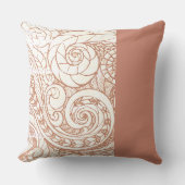 Terracotta Botanical Swirl クッション (正面)