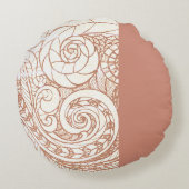 Terracotta Botanical Swirl ラウンドクッション (裏面)