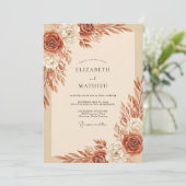 Terracotta Bountiful Autumnal Wedding 招待状 (スタンド正面)