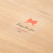 Terracotta bow happy new year name year boho retro アクリル招待状 (レイダウン)