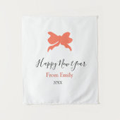 Terracotta bow happy new year name year boho retro タペストリー (正面)