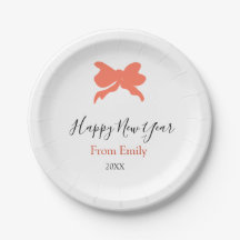 Terracotta bow happy new year name year boho retro