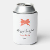 Terracotta bow happy new year name year boho retro 缶クーラー (缶裏面)