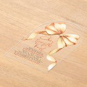 Terracotta Bow She's Tying the Knot Bridal Shower アクリル招待状 (レイダウン)