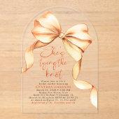 Terracotta Bow She's Tying the Knot Bridal Shower アクリル招待状 (正面)