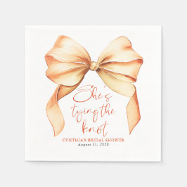 Terracotta Bow She's Tying the Knot Bridal Shower スタンダードカクテルナプキン