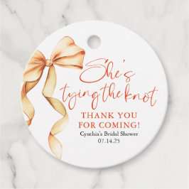 Terracotta Bow She's Tying the Knot Bridal Shower フェイバータグ