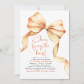 Terracotta Bow She's Tying the Knot Bridal Shower 招待状 (正面)