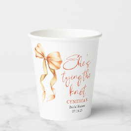 Terracotta Bow She's Tying the Knot Bridal Shower 紙コップ