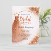 Terracotta Bridesmaid Dress Bridal Shower 招待状 (スタンド正面)