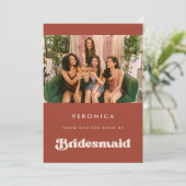 Terracotta Bridesmaid Thank you Photo card 招待状 (スタンド正面)