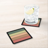 Terracotta Brown Green Black On Watercolor Paper スクエアペーパーコースター (インサイチュ)