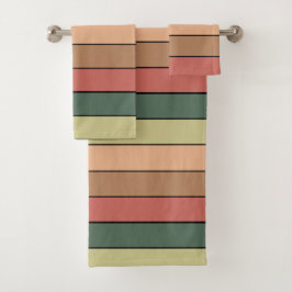 Terracotta Brown Green Black On Watercolor Paper バスタオルセット