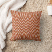 Terracotta Brown Squiggly Chevron Zigzag Pattern クッション (ブランケット)