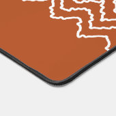 Terracotta Brown Squiggly Chevron Zigzag Pattern デスクマット (コーナー)