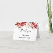 Terracotta Burgundy Blush Floral Wedding サンキューカード (正面)