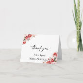Terracotta Burgundy Blush Floral Wedding サンキューカード (正面)