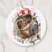 Terracotta Burgundy Blush Floral Wedding  フェイバータグ (正面)