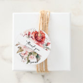 Terracotta Burgundy Blush Floral Wedding  フェイバータグ (インサイチュ)