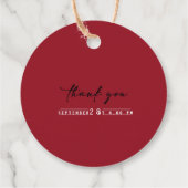 Terracotta Burgundy Blush Floral Wedding  フェイバータグ (裏面)