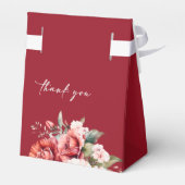 Terracotta Burgundy Blush Floral Wedding  フェイバーボックス (裏面サイド)