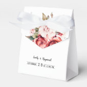 Terracotta Burgundy Blush Floral Wedding  フェイバーボックス (正面サイド)