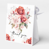 Terracotta Burgundy Blush Floral Wedding  フェイバーボックス (裏面サイド)