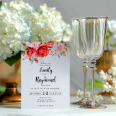 Terracotta Burgundy Blush Floral Wedding  招待状