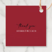 Terracotta Burgundy Blush Floral Wedding  Favor  フェイバータグ (裏面)