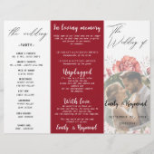 Terracotta Burgundy Blush Floral Wedding  Program (正面)