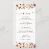 Terracotta Burgundy Floral Wedding Menu Cards (正面)