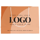Terracotta Burnt Orangeビジネスロゴの追加 ラージペーパーバッグ (裏面)